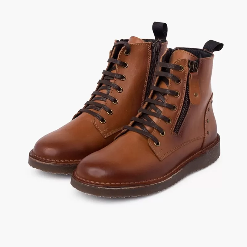 Pisamonas Botas Pele E Tachas Com Duplo Fecho De Correr Discount