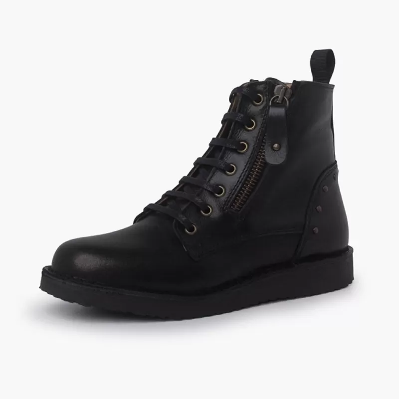 Pisamonas Botas Pele E Tachas Com Duplo Fecho De Correr Discount