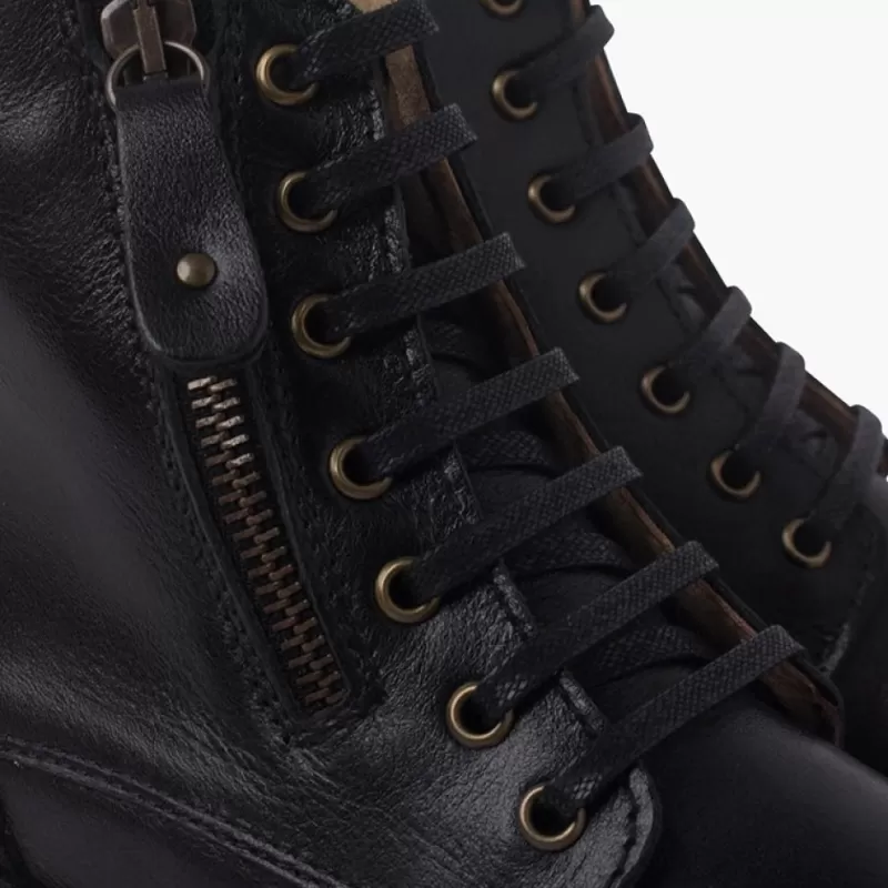 Pisamonas Botas Pele E Tachas Com Duplo Fecho De Correr Discount