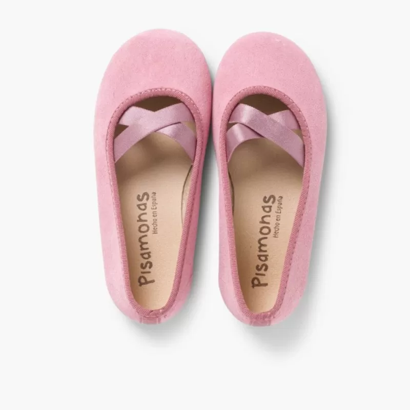 Pisamonas Sabrinas Menina Camurca Com Elastico Cruzado Tipo Ballet Discount