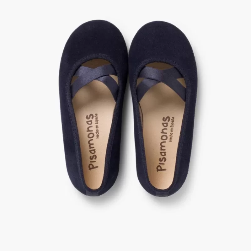 Pisamonas Sabrinas Menina Camurca Com Elastico Cruzado Tipo Ballet Discount