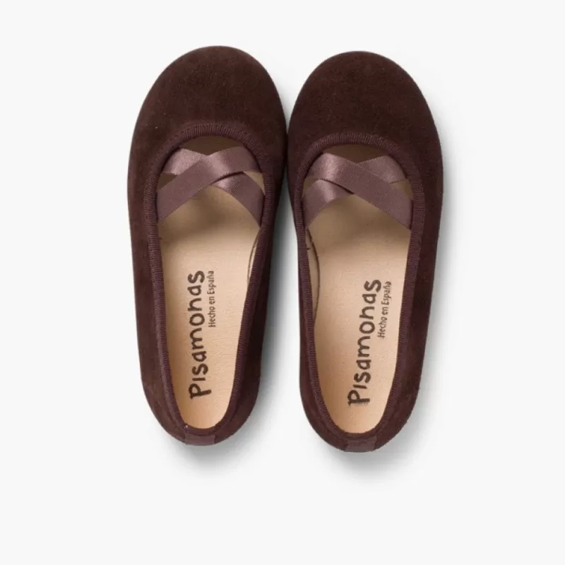 Pisamonas Sabrinas Menina Camurca Com Elastico Cruzado Tipo Ballet Discount