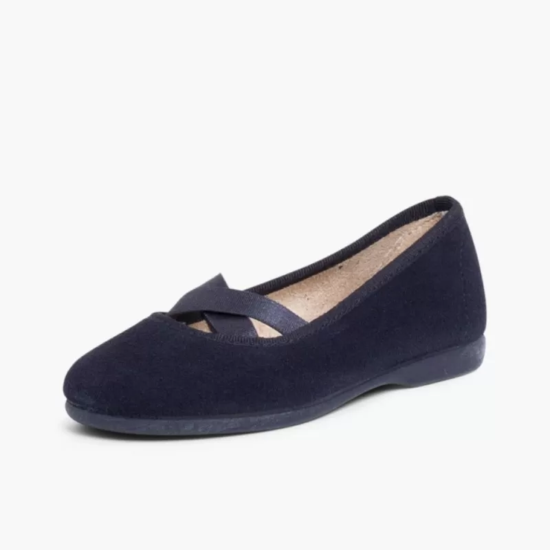 Pisamonas Sabrinas Menina Camurca Com Elastico Cruzado Tipo Ballet Discount