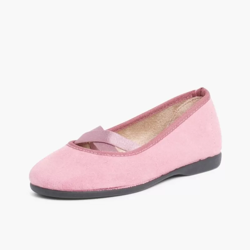 Pisamonas Sabrinas Menina Camurca Com Elastico Cruzado Tipo Ballet Discount