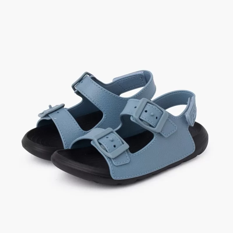 Pisamonas Sandálias De Borracha Dupla Fivela Sola Eva Tira Aderente Flash Sale