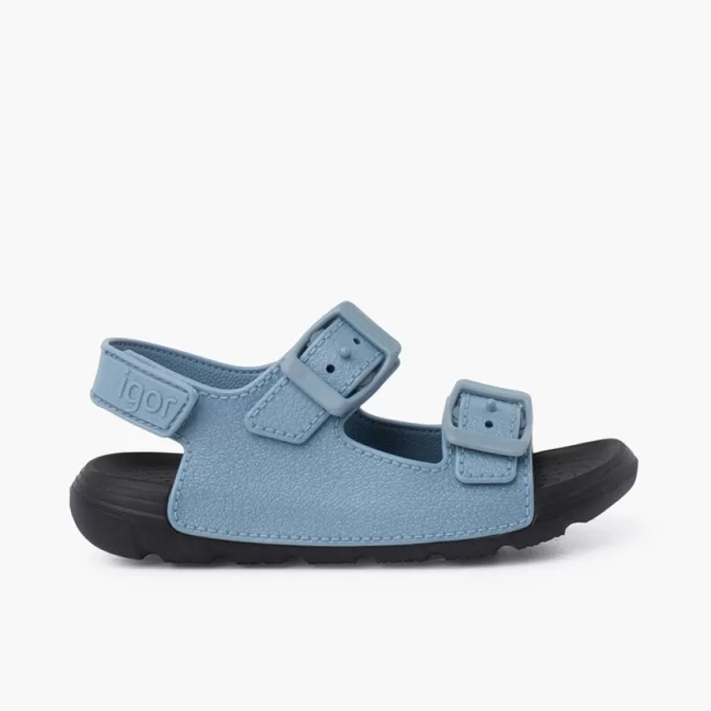 Pisamonas Sandálias De Borracha Dupla Fivela Sola Eva Tira Aderente Flash Sale