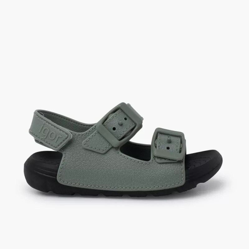 Pisamonas Sandálias De Borracha Dupla Fivela Sola Eva Tira Aderente Flash Sale