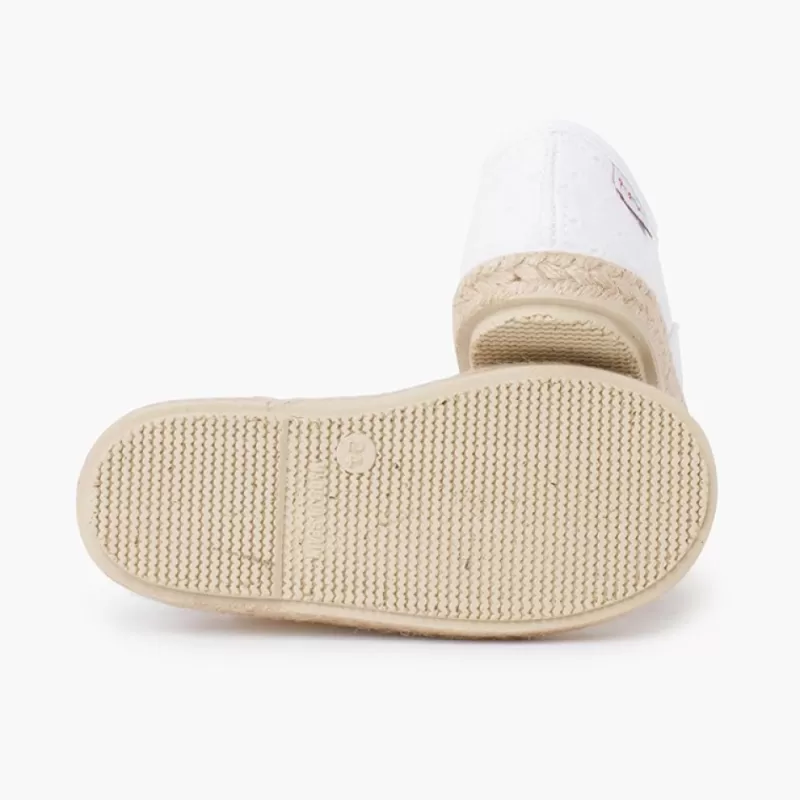 Pisamonas Sapatilhas Tipo Alpercatas Tela Bordado Suico Cor Branco Discount